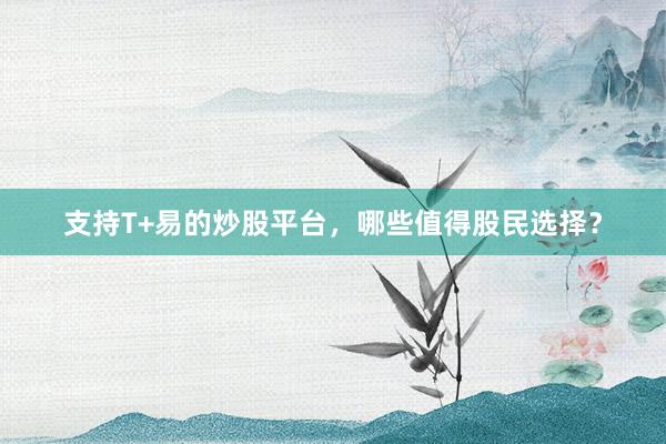 支持T+易的炒股平台,哪些值得股民选择?