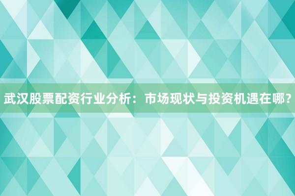 武汉股票配资行业分析：市场现状与投资机遇在哪？