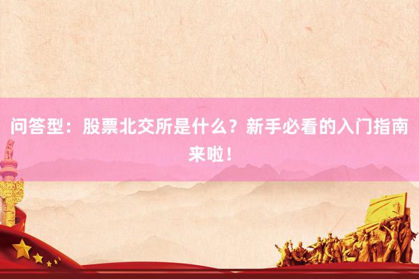 问答型：股票北交所是什么？新手必看的入门指南来啦！