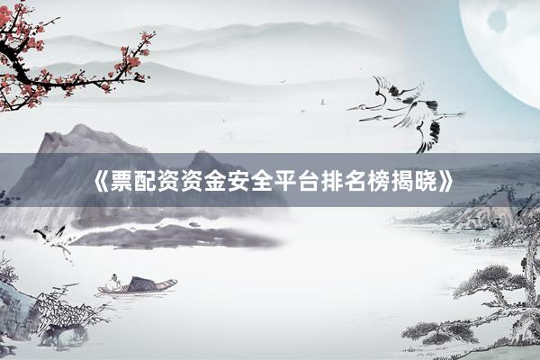 《票配资资金安全平台排名榜揭晓》