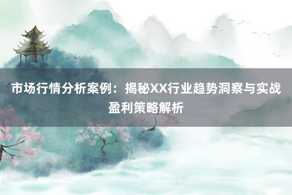 市场行情分析案例：揭秘XX行业趋势洞察与实战盈利策略解析