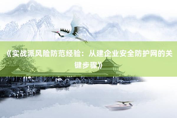 《实战派风险防范经验：从建企业安全防护网的关键步骤》