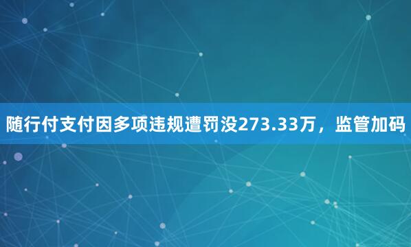 随行付支付因多项违规遭罚没273.33万，监管加码