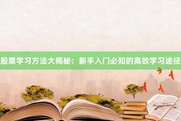 股票学习方法大揭秘：新手入门必知的高效学习途径